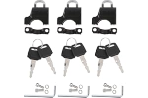 3 pcs Universal Motorcycle Helmet Locks, BOSOIRSOU 22mm-26mm Anti-Theft Helmet Safety Lock Aluminum Alloy Handlebar Padlock M