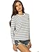 SheIn Women's Fall Round Neck Long Sleeve Striped T-Shirt S White&Black