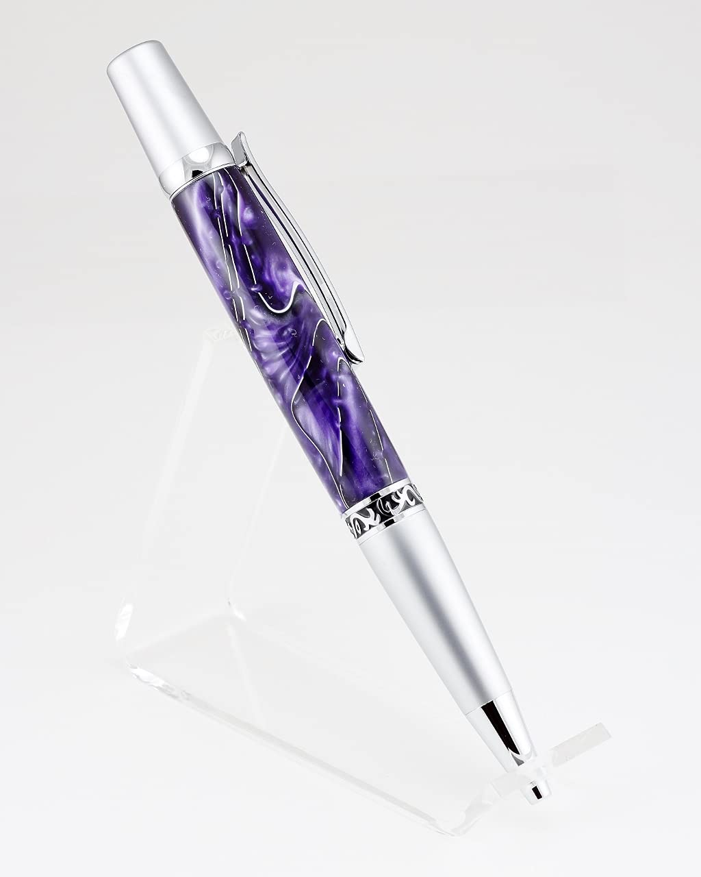 Custom twist to open ballpoint pen with a unique resin
