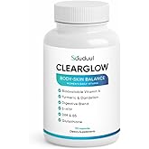 Clear Skin Supplement & Acne Supplement with Vitamin A, DIM, Milk Thistle – Hormonal Balance, Liver Detox & Antioxidant Support – Glutathione, Turmeric, Dandelion – Natural Skin Formula 90 Capsules