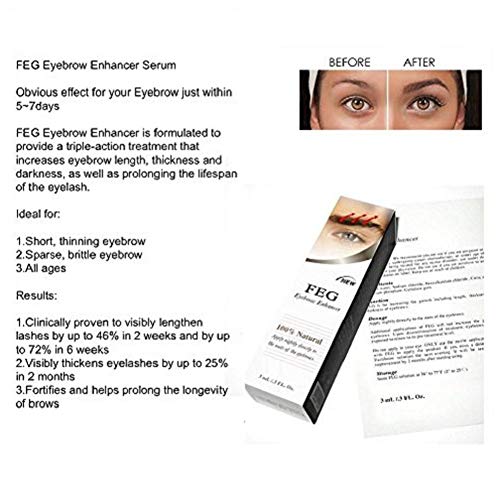 FEG Eyebrow Enhancer Growth Serum Liquid for Longer Thicker Darker Eyelash - 3 ml - Thumbnail 5