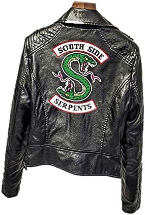 Jackets Southside Riverdale Serpents Biker Slim Fit Leather Ladies Snake Southside Gang Black C,S