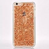 iPhone 6 Case, doopoo ® iPhone 6S Case, Luxury Soft Bling Glitter Sparkle Hybrid Bumper Case with Liquid Infused with Glitter and Stars For Iphone 6/Iphone 6S - (brown)