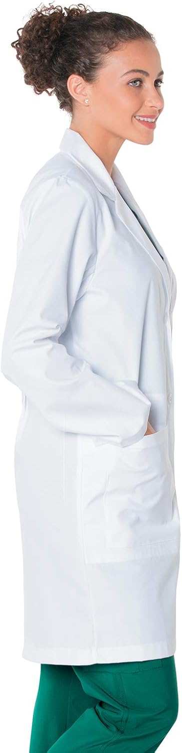 Landau 5-Pocket, Classic Relaxed Fit, Full-Length, 3 Button, Lab Coat for Women 3165: Clothing