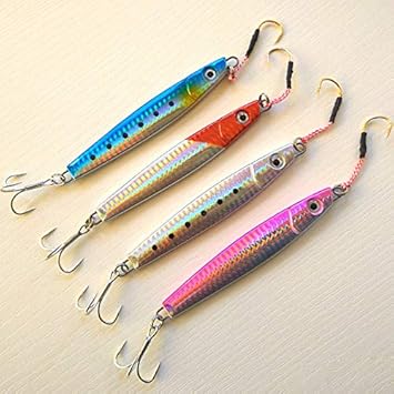 Amazon 4ピース 40g 60g 80g 100g サバ マレットルアー メタルジグ メタルフィッシングルアー リードジグ Vmcアシストフィッシングフック60g 4ピース Generic ルアー