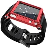SQdeal Collection iPod Nano 6th Gen Wrist Strap Watch Band Case,with Adjustable length Function (Red bracelet)