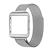 Fitbit Blaze Accessory New Style Frame Housing With Band,Large(6.3-9.1 in),Shareconn Milanese Loop Stailess Steel Bracelet Strap (Silver Frame+Loop)