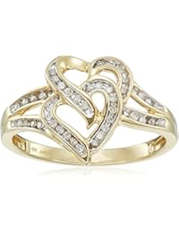 10k Yellow Gold Diamond Heart Ring (1/10cttw, I-J Color, I2-I3 Clarity)