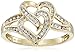 Amazon Collection 10k Yellow Gold Diamond Heart Ring (1/10cttw, I-J Color, I2-I3 Clarity)