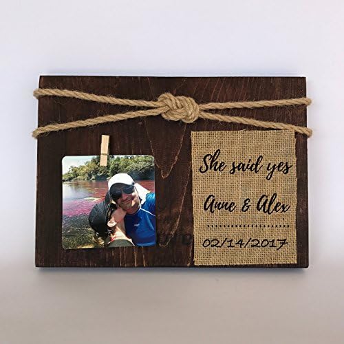 SHE SAID YES PICTURE FRAME. ENGAGEMENT PICTURE FRAME. PROPOSAL FRAME. FIANCE GIFT. ENGAGEMENT PARTY GIFT