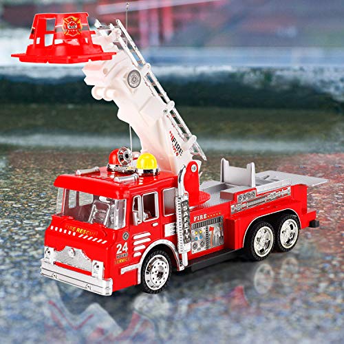 10" R/C Rescue Fire Engine Truck Remote Control Kids Toy with Extending
