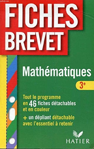 Mathématiques 3e brevet : fiches détachables by (Paperback)