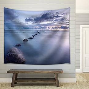 Sea Sunset Photo - Fabric Wall Tapestry Home Decor - 51x60 inches