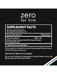 Zero For Him - suplemento dietético superior de la fibra para los hombres que buscan el juego limpio,...