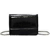 NXITK Women's Mini Belt Bag, Black, 5.11"x2.75"x3.93" inches, Crossbody, Adjustable, Buckle Closure, Oval Shape, Polyurethane Material, 0.06L Capacity