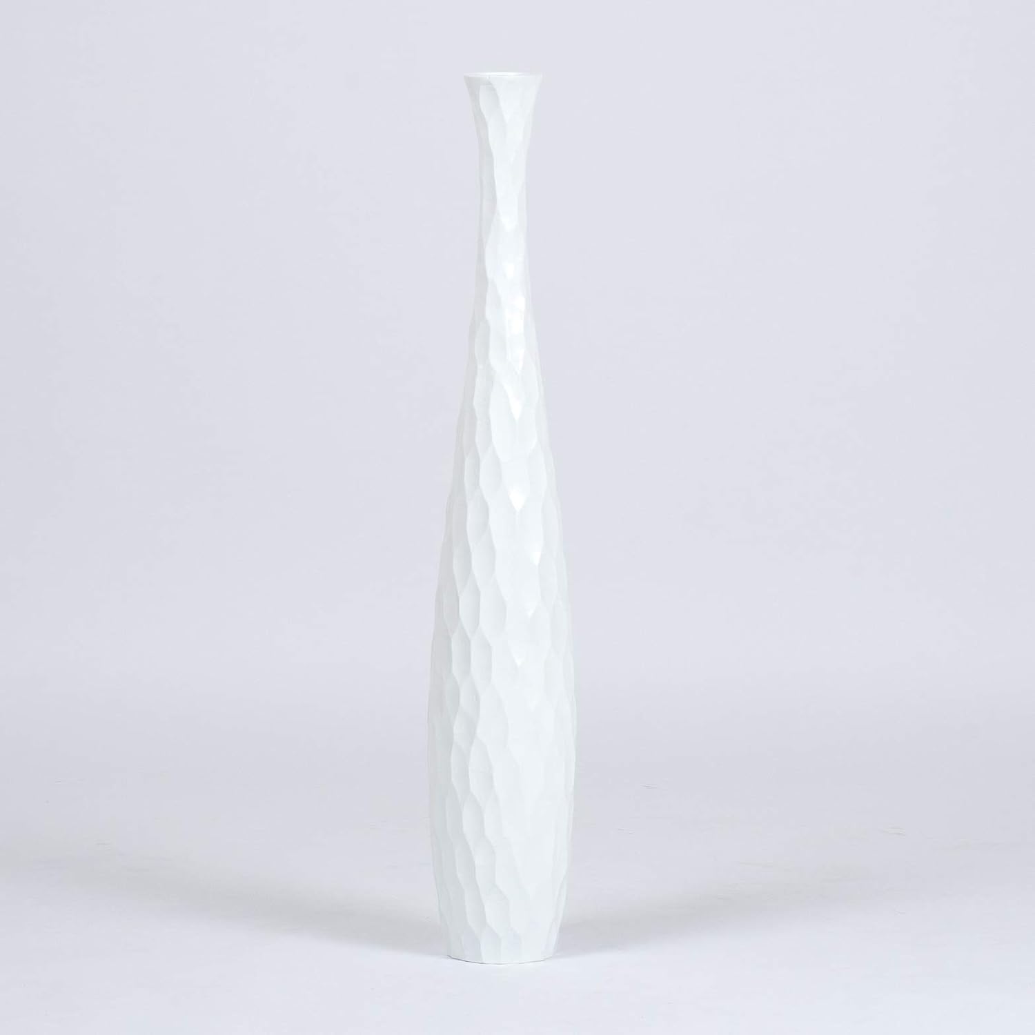 Leewadee Tall Big Floor Standing Vase for Home Decor 30 inches, Mango Wood, White: Kitchen & Dining