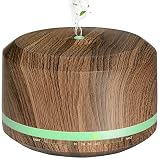 Essential Oil Diffuser, Mogomiten 450ML Wood Grain Ultrasonic Aromatherapy Diffuser Air Mist Humidifier with Waterless Auto Shut-off, 8 Color Led Lights for Bedroom Baby Women Office Yoga SPA
