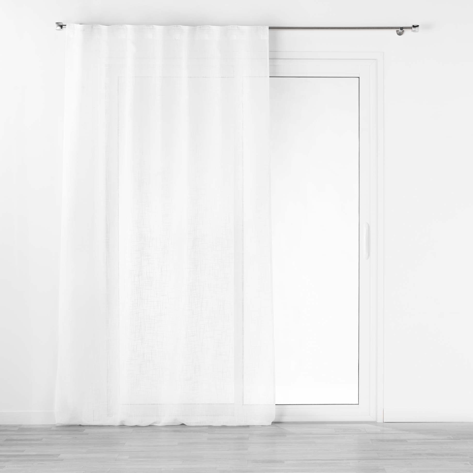 Douceur d'Intérieur, Haltona 140 x 240 cm Linen Look Curtain with Concealed Loops - White