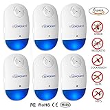 Ultrasonic Pest Control ,SENQIAO Indoor Electronic Repellent for insect with Night Light- Repellent for Mosquitoes, Cockroaches, Ants, Rodents, Flies, Bugs, Spiders, Mice (6 packs)