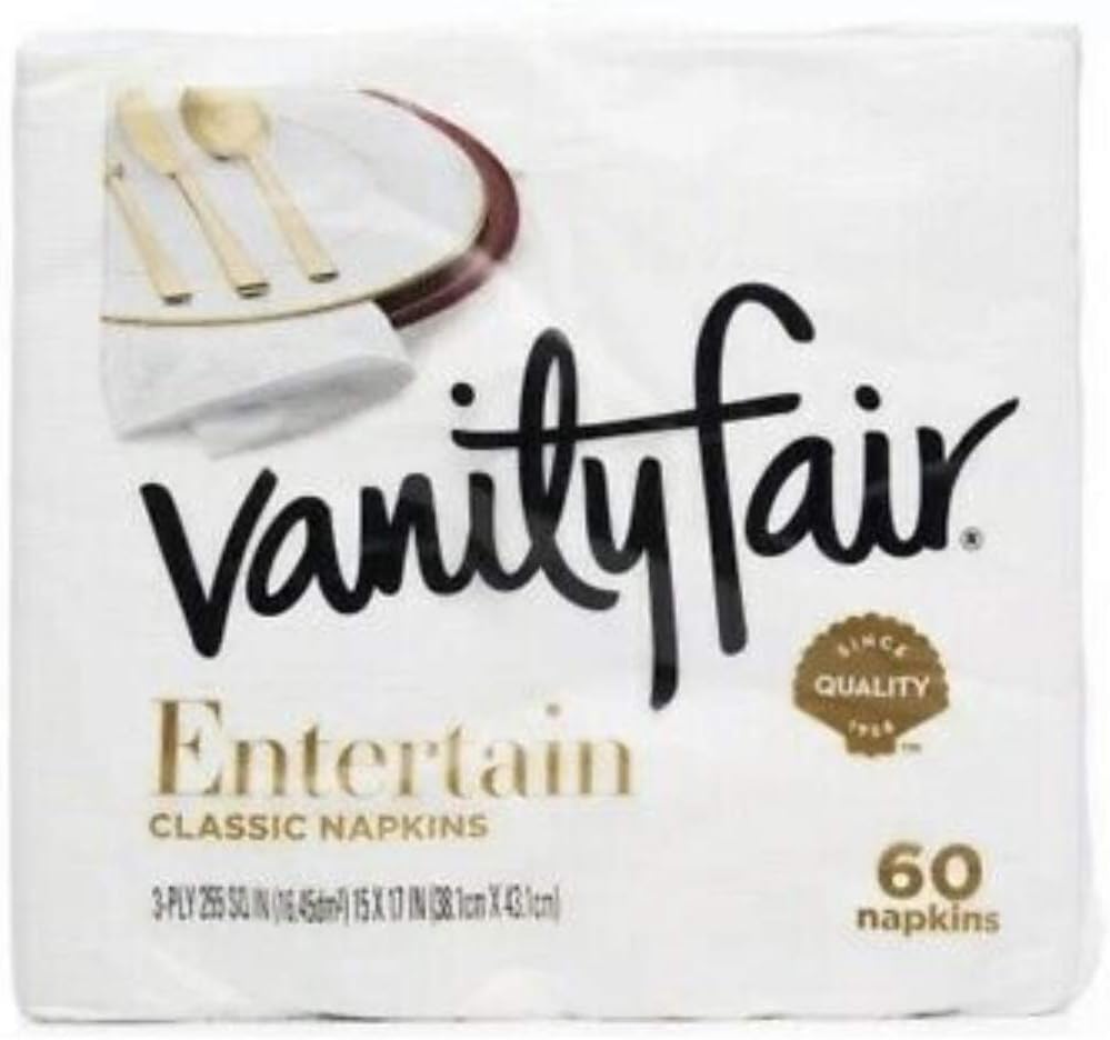Amazon Com Vanity Fair Impressions 3 Ply Napkins 60 Count Pack Of 2 Kitchen Dining