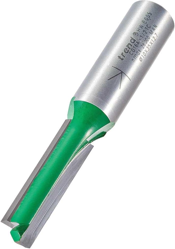 Trend CraftPro Straight Two Flute Router Cutter Bit 1/2 In Shank 10mm