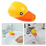 Decor Hut Yellow duck with orange mouth, sink spout cover/ extender. washing sink, kid friendly extendor
