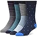ACTIV PRO Men's Modern Cotton Crew Dress Socks (4 Pack) (Funky Striped)