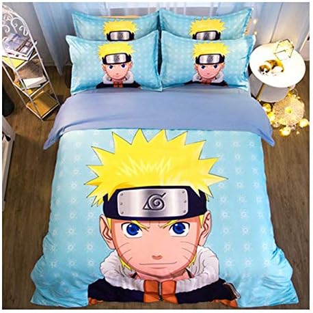 YWYF Bedding Set of 4,Microfiber Soft Comfortable Dustproof Hypoallergenic Breathable Cartoon Wind Children's Bedroom Bedding (Color : Naruto, Size : Full)