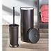 MetroDecor mdesign Bowl Brush, Plunger, Toilet Paper Holder, Round Wastebasket Trash Can, Bronze, Set of 4
