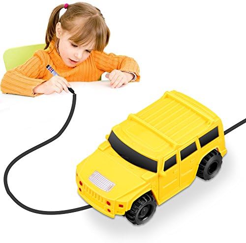 Kaerdun Inductive Train Toy Magic Mini Car Follow Drawn Black Line for Kids (Yellow SUV)