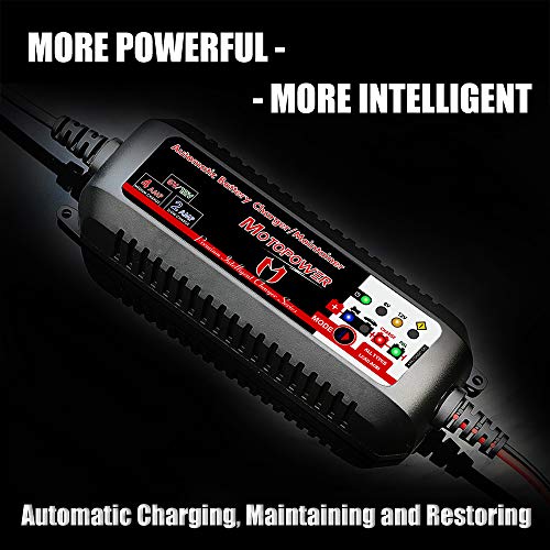 MOTOPOWER Maintainer 6V/12V 4AMP Fully Automatic Smart Charger with Battery Recovery Mode