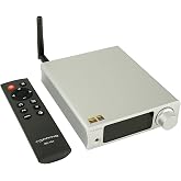 TOPPING DX3Pro+ LDAC Headphone Amplifier, ES9038Q2M Bluetooth 5.0 DAC, NFCA Audio Decoder, USB/Optical/Coax Inputs, with Remote Control, Headphone Amp, Line Out, Pre-Amp Function (Silver)