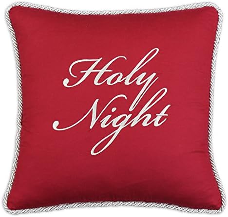 Brite Ideas Living Circa Solid Lava Holy Night Embroidered Throw Pillow