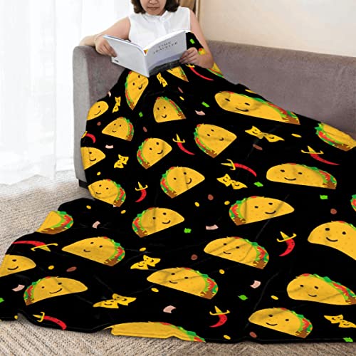 Atthadassi Cute Taco Tuesday Party Blanket Super Soft Flannel Blankets for Bed Sofa Living Room Bed Throw for Boy Girls Kids Children Multicolor 30\