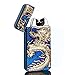 USB Rechargeable Lighter, Electric Tesla Plasma Dragon Lighter USB Windproof Flameless Arc Lighter (Blue ice)