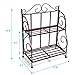 Bathroom Countertop Organizer, F-color 2 Tier Foldable Kitchen Spice Rack Counter Storage Shelf Organizer, Bronze