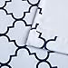 HLC.ME Lattice Print Thermal Insulated Blackout Room Darkening Window Curtains for Bedroom - Platinum White & Navy Blue - 52