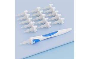 DSKMED 3 in 1 Ear Wax Removal Tool, Q-Grips Ear Wax Removal Reusable and Washable Replacement Soft Silicone Tips for Cleaner Earwax, Ear Wax Removal Kit Contains 3 Types of Ear Cleaner Tools （White）