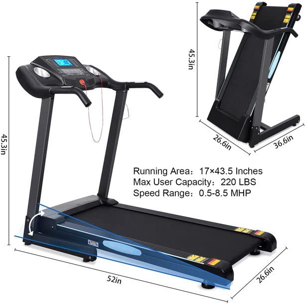 Automatic Incline Treadmill 12Levels Treadmills Foladable Electric