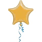 Anagram International Star Foil-Flat-Balloon, 19", Metallic Gold
