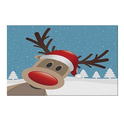 Amazoncom Yoliyana Christmas Durable Door Mat Reindeer