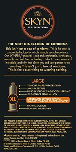 SKYN® Large Non Latex Condoms - 5 x 10 Pack of 50 - Image 5