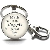 Math Is an Integral Part of Life Keychain - Math Geek Pendant for Teachers, Students - Graduation Gift