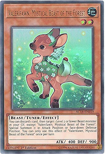 Yu-Gi-Oh! - Valerifawn, Mystical Beast of The Forest - AC18-EN019 - Advent Calendar 2018-1st Edition - Ultra Rare