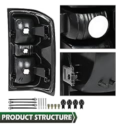 GRAND ORANGE Rear Tail Lights w/Bulb Compatible
