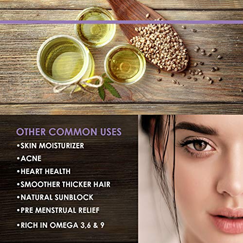 Grape Hemp Seed Oil Extract for Pain Relief, Stress, Anxiety, Sleep, Keto 1000mg