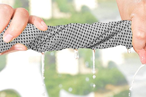 RiptGear Instant Cooling Towel - Ultra Thin Lightweight Design for Fitness and Exercise, Gym, Yoga, Sports, Pilates, Travel, Running and Hiking - Gray