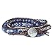 Tree of Life Bracelet Blue Sodalite Beaded Wrap