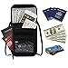 BUBM Unisex Travel Neck Pouch Wallet with RFID Blocking Passport Holder to Keep Your Cash and Documents Safe Black