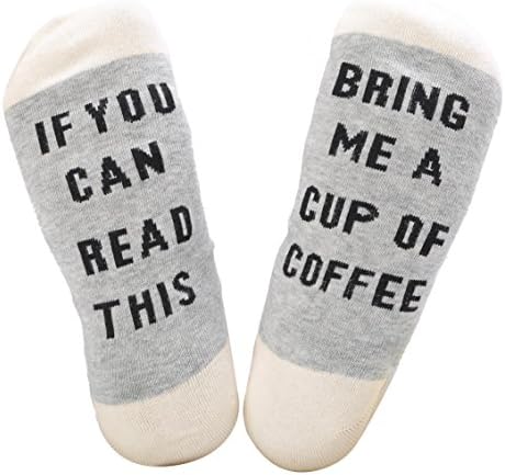 Unisex Cotton Ankle Crew Socks "If You Can Read This Bring Me A Cup of Coffee" Funny Beer Socks Christmas Gift